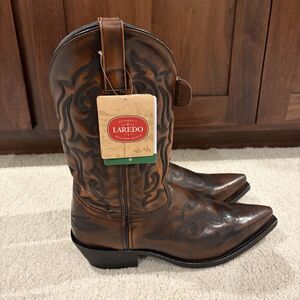 New Flaw Laredo Hawk Western Men Boots Size 12D Burnt Apple 6862 Cowboy Pointed